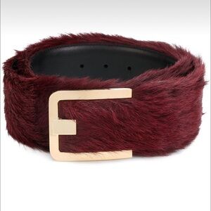 Prada Runway Burgundy Fur Belt